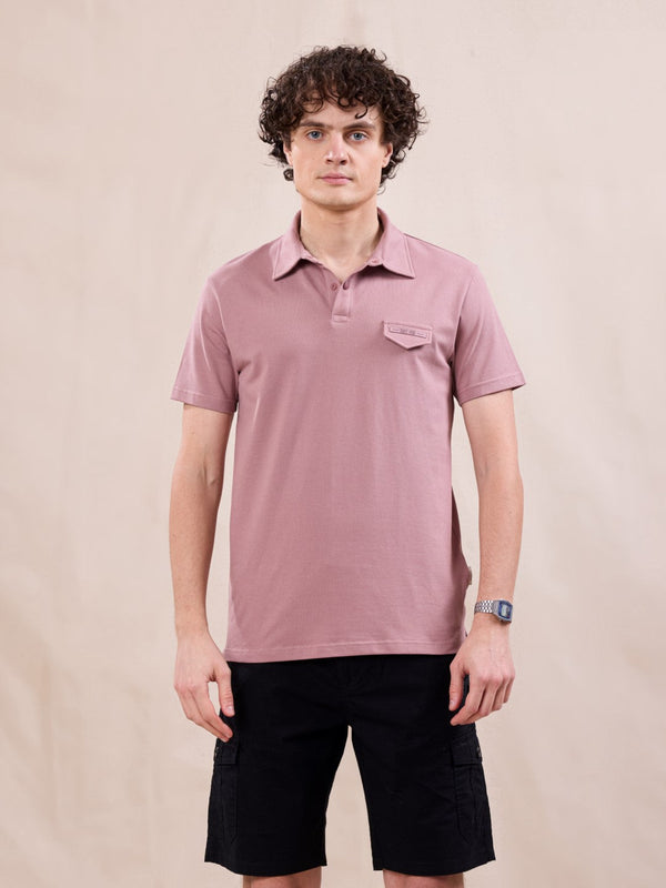 Pink Plain Polo T-Shirt