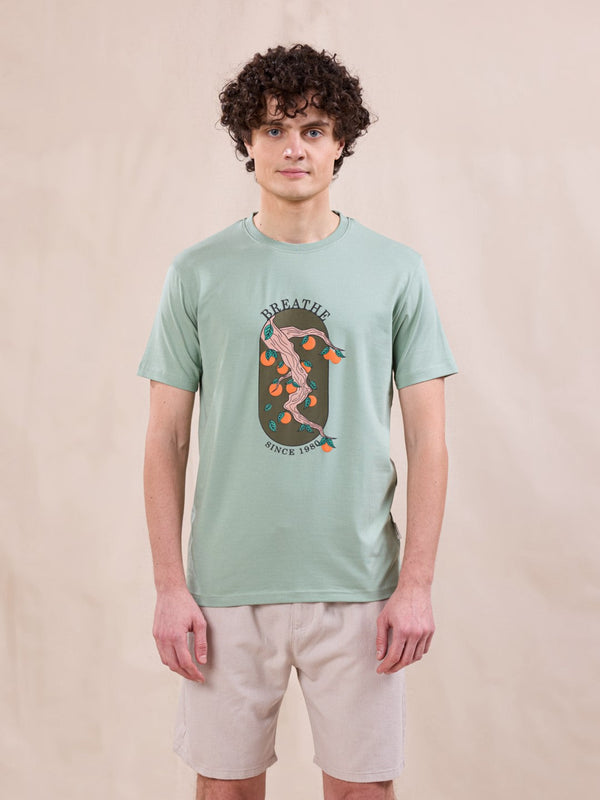 Pastel Green Graphic Print T-Shirt