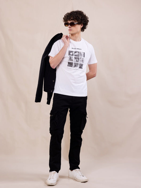 Black Cotton Stretch Cargo pants